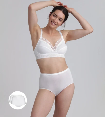 Pacco da 2 slip vita alta neri Cotone Bio BIANCO