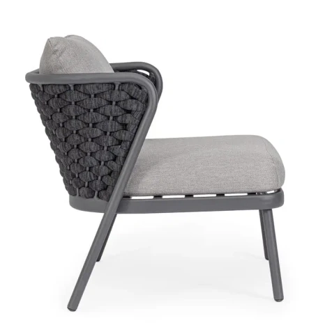 HARLOW POLTRONA ANTRACITE CON CUSCINO 0663581 BIZZOTTO