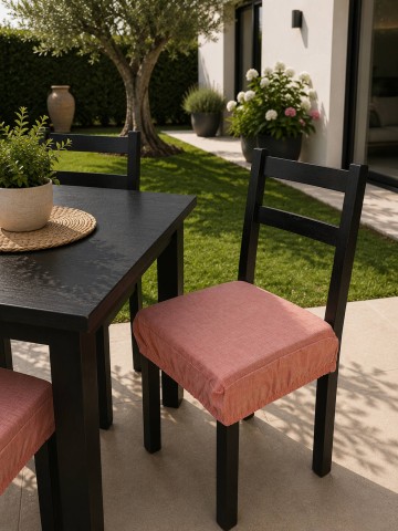 NEW EDGAR SET 2 CUSCINI PER SEDIE QUADRATI CON ELASTICO ROSA