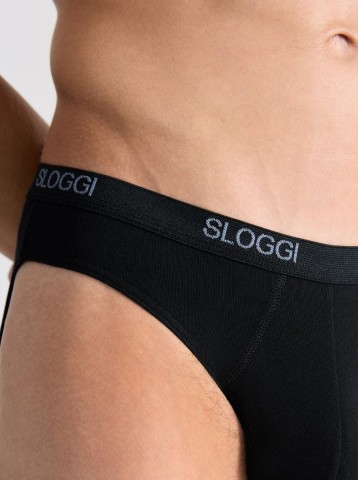 BASIC SLIP MINI PACCO DOPPIO SLOGGI 10020414 UOMO NERO