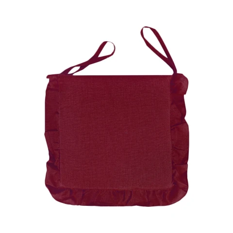 NEW EDGAR SET 2 CUSCINI QUADRATI CON VOLANT BORDEAUX