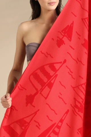 TELO MARE SPUGNA VELOUR RASATO AE000524 ROSSO