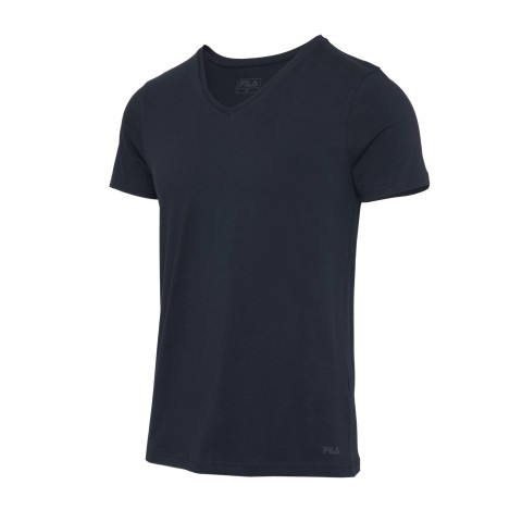 T-SHIRT MANICA CORTA SCOLLO V FILA FU5001 NAVY