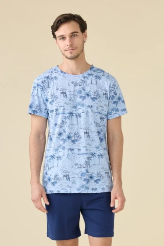 PIGIAMA UOMO COTONE MEZZA MANICA FC003270 BLUETTE