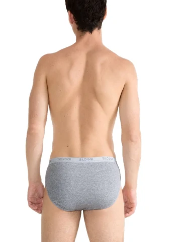 BASIC SLIP MIDI PACCO DOPPIO SLOGGI 10020412 UOMO GRIGIO