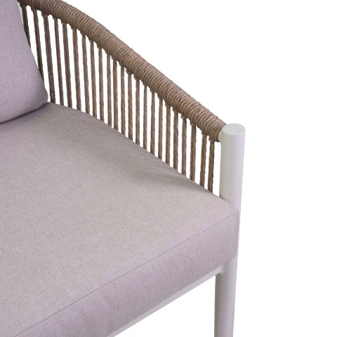 ANNISTON SALOTTO 3POSTI BIANCO/CORDA NATURALE