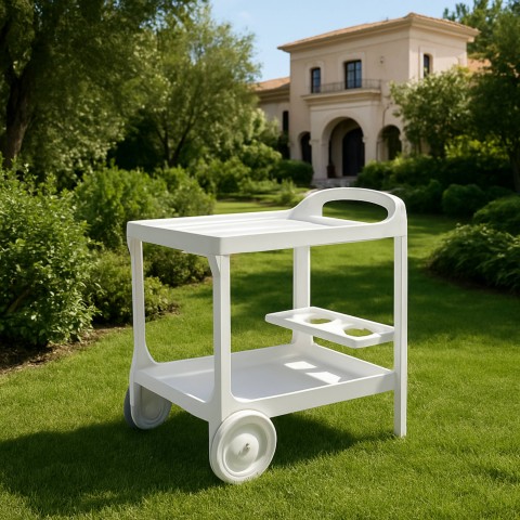 CARRELLO PORTAVIVANDE BORNEO BIANCO ILBLUGARDEN MADE IN ITALY