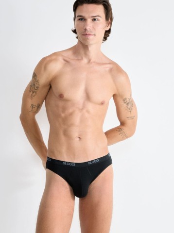 BASIC SLIP MINI PACCO DOPPIO SLOGGI 10020414 UOMO NERO