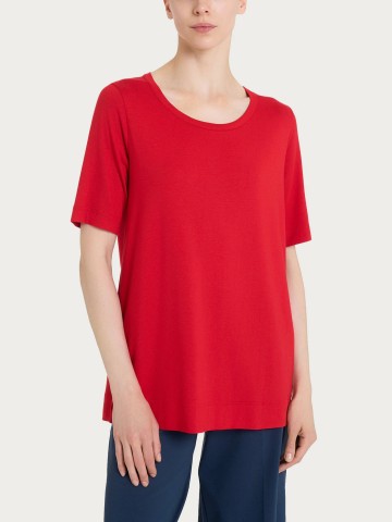 Maglietta girocollo a manica corta in misto viscosa DN12T7 RAGNO SALSA