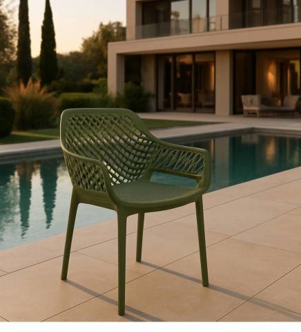 SEDIA CON BRACCIOLI ARIA ILBLUGARDEN MADE IN ITALY PINE GREEN