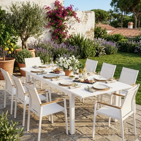 TAVOLO MONTEREY ALLUNGABILE BIANCO 64624 220/280x100cm