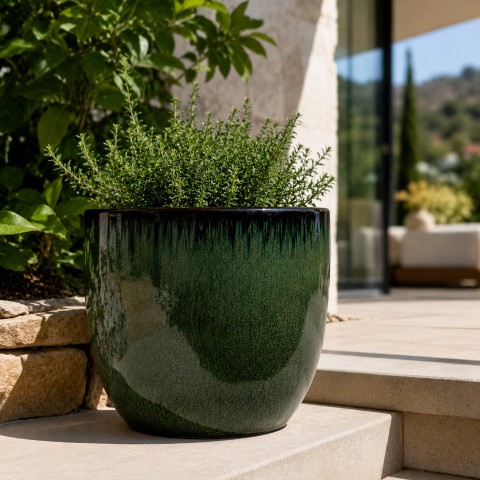 VASO CERAMICA SHANGAI M 38X34H VERDONE