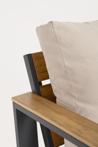 SET 4 SALOTTO CON CUSCINO LEANDRO ANTRACITE -BEIGE 0663881 BIZZOTTO