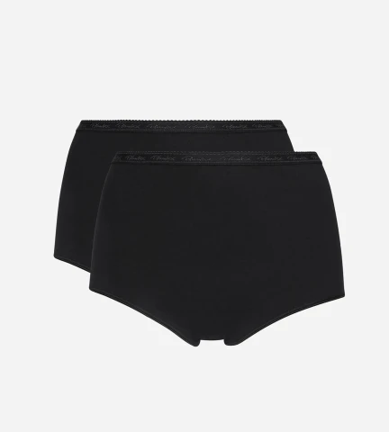 Pacco da 2 slip vita alta neri Cotone Bio NERO