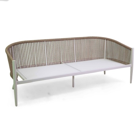 ANNISTON SALOTTO 3POSTI BIANCO/CORDA NATURALE