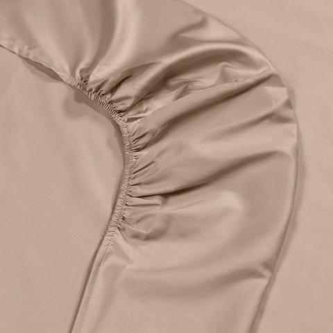 BRIGHT COMPLETO LENZUOLA MATRIMONIALE IN RASO MADE IN ITALY TORTORA