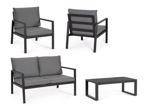 SET4 SALOTTO CON CUSCINI HILDE ANTRACITE LH32 0664003