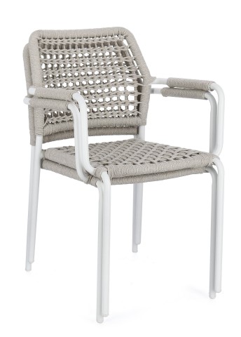 SEDIA CON BRACCIOLI RAJADA BIANCO 0666031