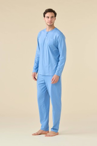 PIGIAMA UOMO COTONE MANICA LUNGA FC003227 NOIDINOTTE BLU RIVIERA