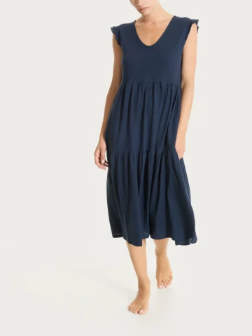 ABITO DONNA CON MANICHINA DQ58D3 BLUE
