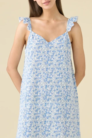 ABITINO DONNA COTONE BRETELLINA LA003515 CERULEO