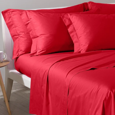 BASIC COLLECTION COMPLETO LENZUOLA MATRIMONIALE ILBLUCASA ROSSO