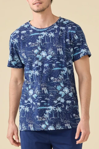 PIGIAMA UOMO COTONE MEZZA MANICA FC003270 MEDIEVAL BLUE