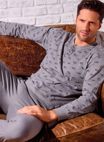 PIGIAMA UOMO COTONE MANICA LUNGA SERAFINO VNT753995 INFIORE GRIGIO
