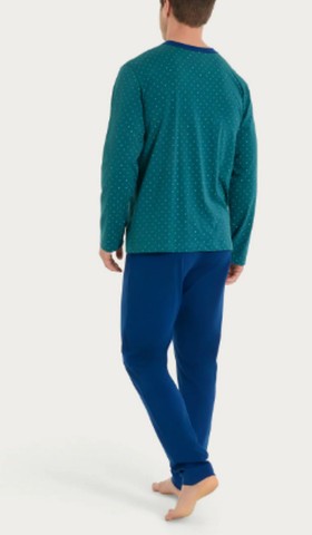 Pigiama aperto con micro rombi in Jersey di Cotone UA23N7 RAGNO FANT. BAYBERRY