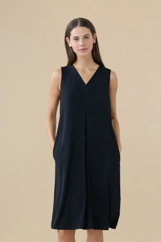 ABITO DONNA SPALLA LARGA VISCOSA LA003611 BLACK