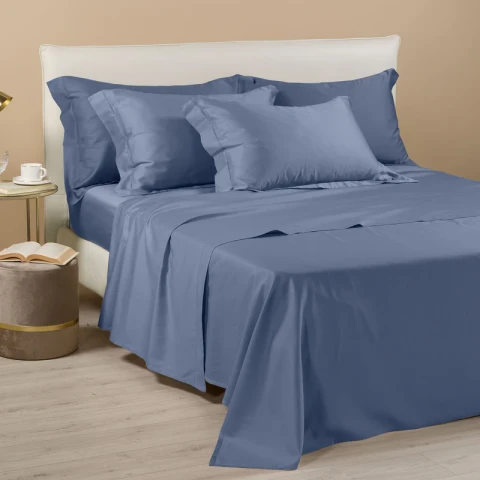 BRIGHT COMPLETO LENZUOLA MATRIMONIALE IN RASO MADE IN ITALY AVIO
