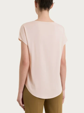 Blusa con manica a kimono in Voile Stretch DS25S7 RAGNO CAMEO ROSE