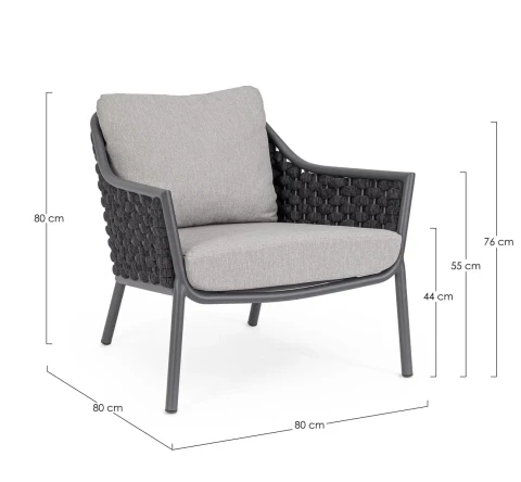 EVERLY POLTRONA ANTRACITE QS22 GRAFITHE 0663547 BIZZOTTO