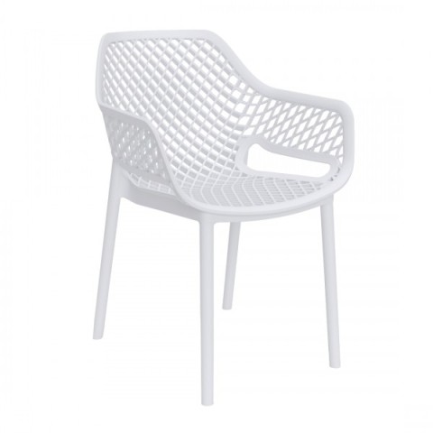 SEDIA CON BRACCIOLI ARIA ARMCHAIR ART 315 BIANCO