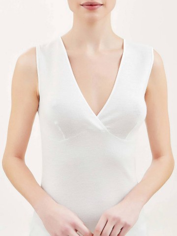 MAGLIA SINTONIA SPALLA LARGA FORMA SENO RAGNO 072454 BIANCO LANA