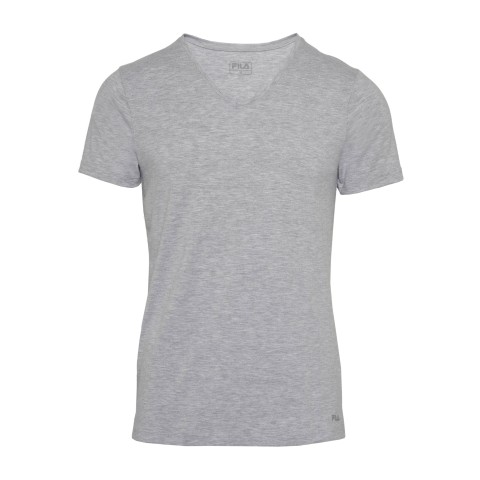 T-SHIRT MANICA CORTA SCOLLO V FILA FU5001 GRIGIO
