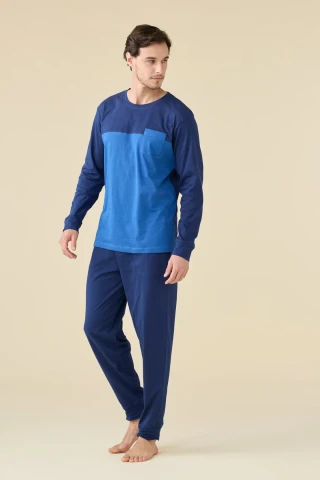 PIGIAMA UOMO COTONE MANICA LUNGA FC003242 LIMOK BLUE