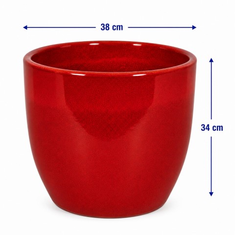 VASO CERAMICA SHANGAI M 38X34H ROSSO