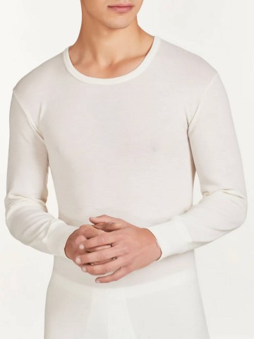 MAGLIA 100% MERINO MANICA LUNGA GIROCOLLO RAGNO 060039 BIANCO LANA