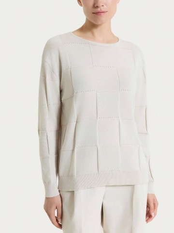 Maglia a manica lunga con fantasia check in Puro Cotone DS08M9 RAGNO CHAMPIGNON