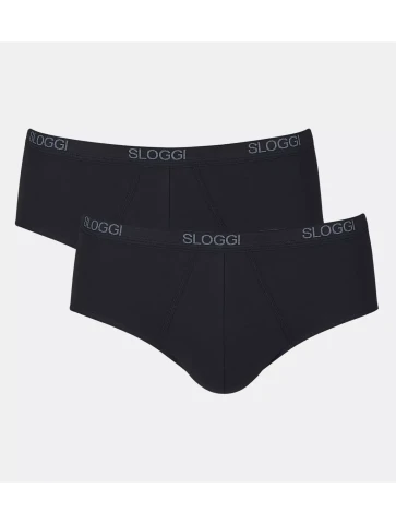 BASIC SLIP MIDI PACCO DOPPIO SLOGGI 10020412 UOMO NERO