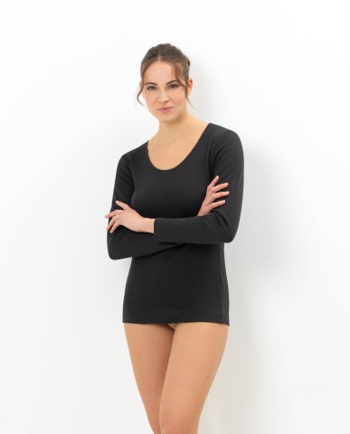 MAGLIA MANICA LUNGA GIROCOLLO EMMEBIVI 30824 02 NERO