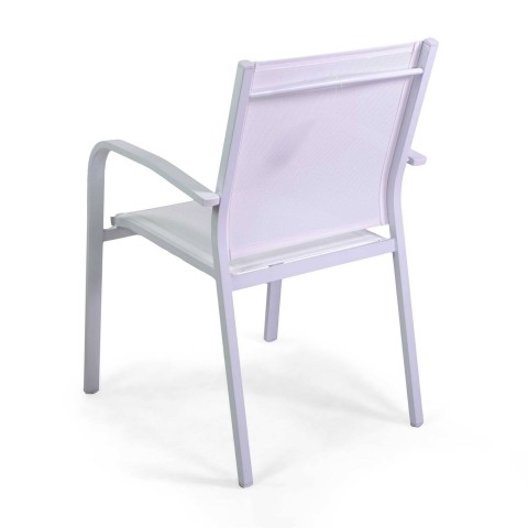 POLTRONA SULLIVAN BIANCA ALLUMINIO CON BRACCIOLI TONDI 747 VACCHETTI