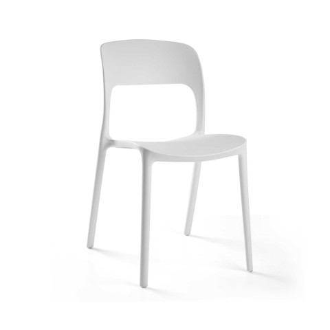 Sedia polipropilene Risto impilabile bianco cm47x52h83