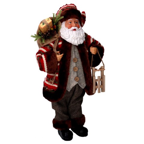 BABBO NATALE CON SLITTA H. 45cm VACCHETTI