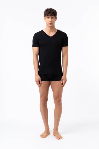 T-SHIRT MANICA CORTA SCOLLO V FILA FU5001 NERO