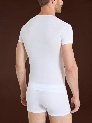 MAGLIA SILKOTTON MEZZA MANICA GIROCOLLO RAGNO 601697 BIANCO