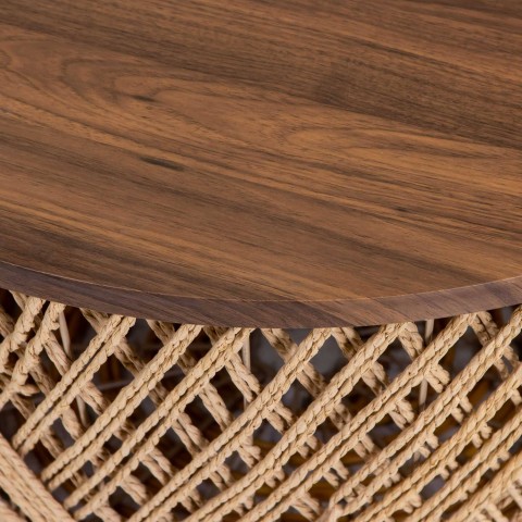 TAVOLINO LEGNO CONTENITORE NATURALE TONDO M 59H32