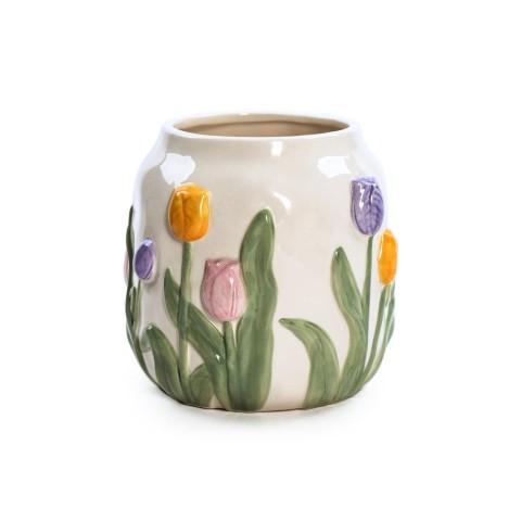 VASO TULIPANO RELIEF IN CERAMICA 49670