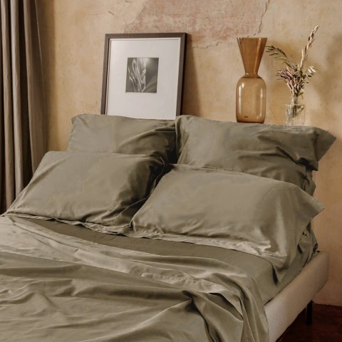 VENEZIA COMPLETO LENZUOLA MATRIMONIALE IN RASO BEIGE